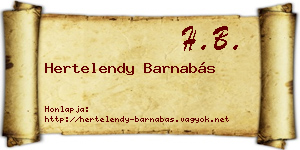 Hertelendy Barnabás névjegykártya