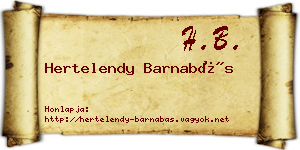 Hertelendy Barnabás névjegykártya